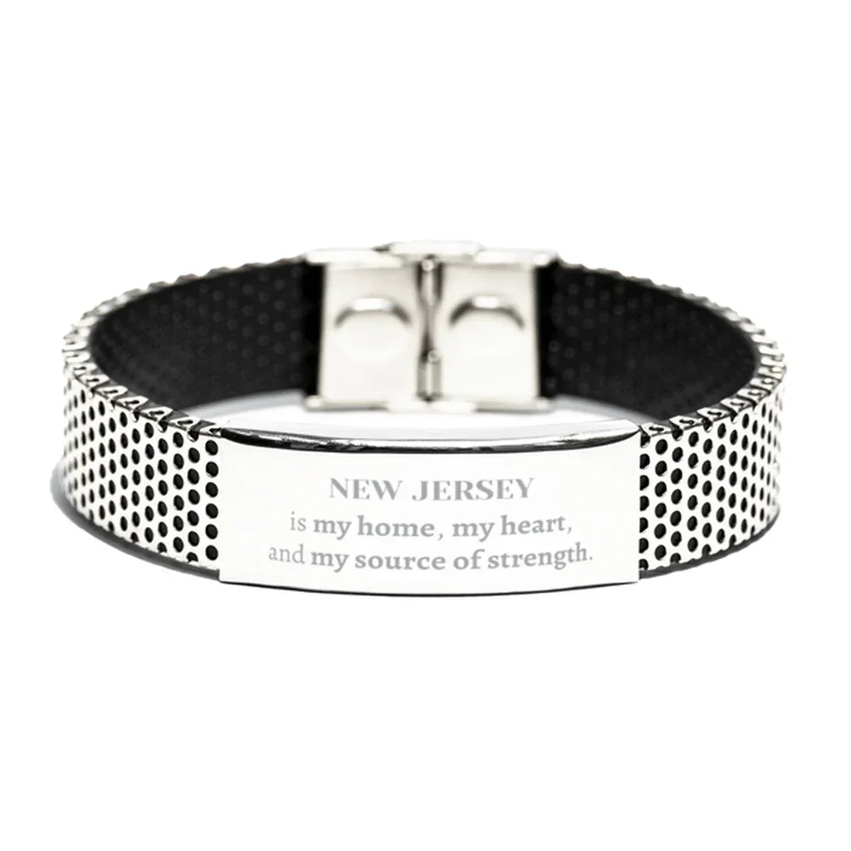 New Jersey is my home Gifts, Lovely New Jersey Birthday Christmas Stainless Steel Bracelet For People from New Jersey, Men, Women, Friends