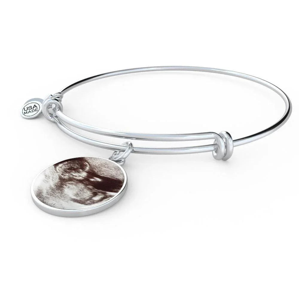 New Mom Gift from the Bump Ultrasound Photo Upload Bangle Bracelet