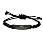 Niece Long Distance Relationship Gifts, No matter the miles that separate us, Cute Love Black Rope Bracelet For Niece, Birthday Christmas Unique Gifts For Niece