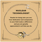 Nuclear Technologist Sunflower Bracelet - Thanks for being who you are - Birthday Christmas Jewelry Gifts Coworkers Colleague Boss