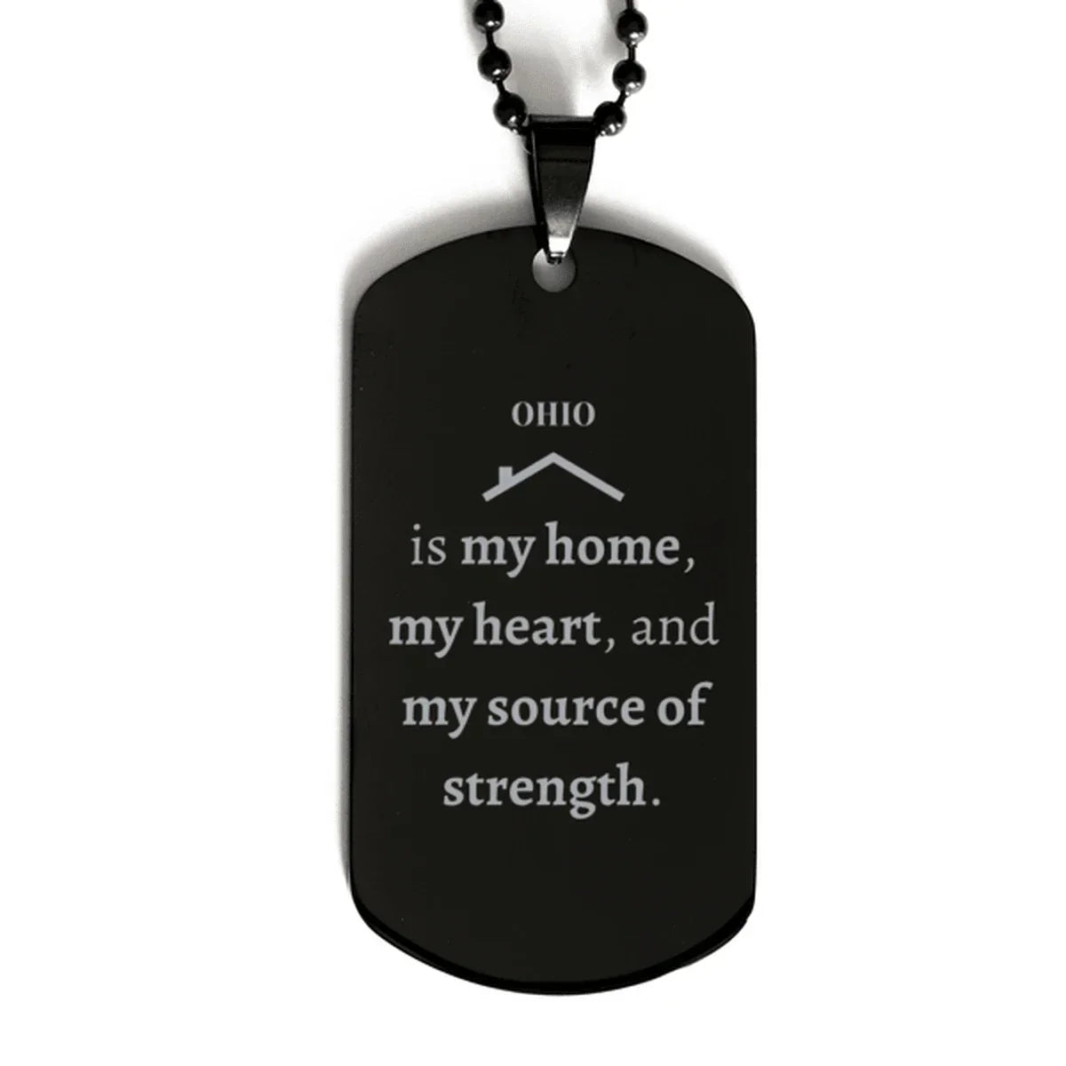 Ohio is my home Gifts, Lovely Ohio Birthday Christmas Black Dog Tag For People from Ohio, Men, Women, Friends