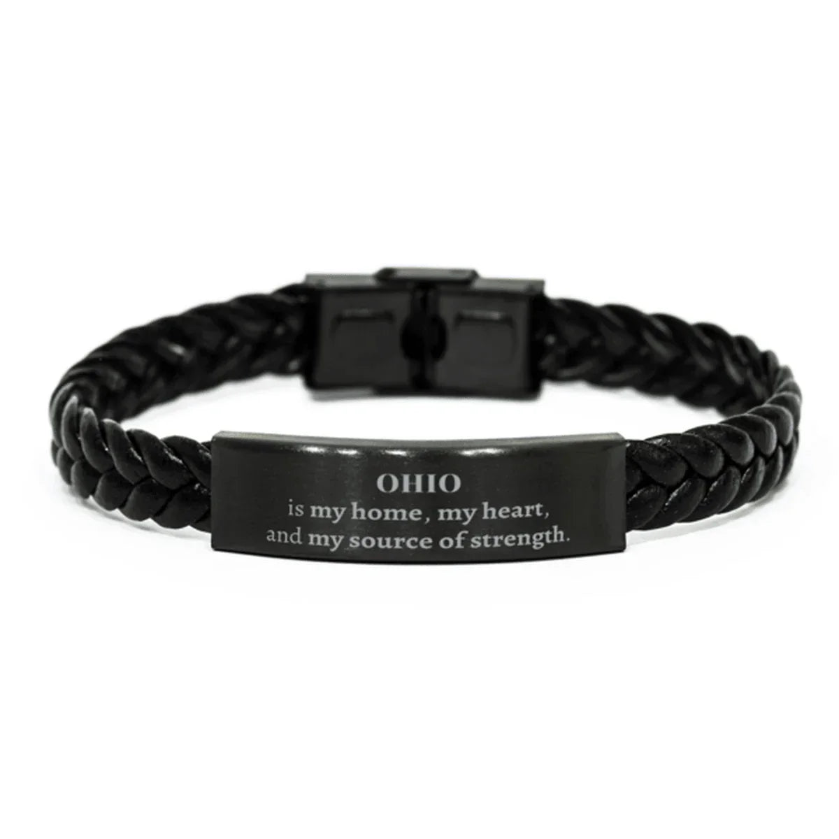 Ohio is my home Gifts, Lovely Ohio Birthday Christmas Braided Leather Bracelet For People from Ohio, Men, Women, Friends
