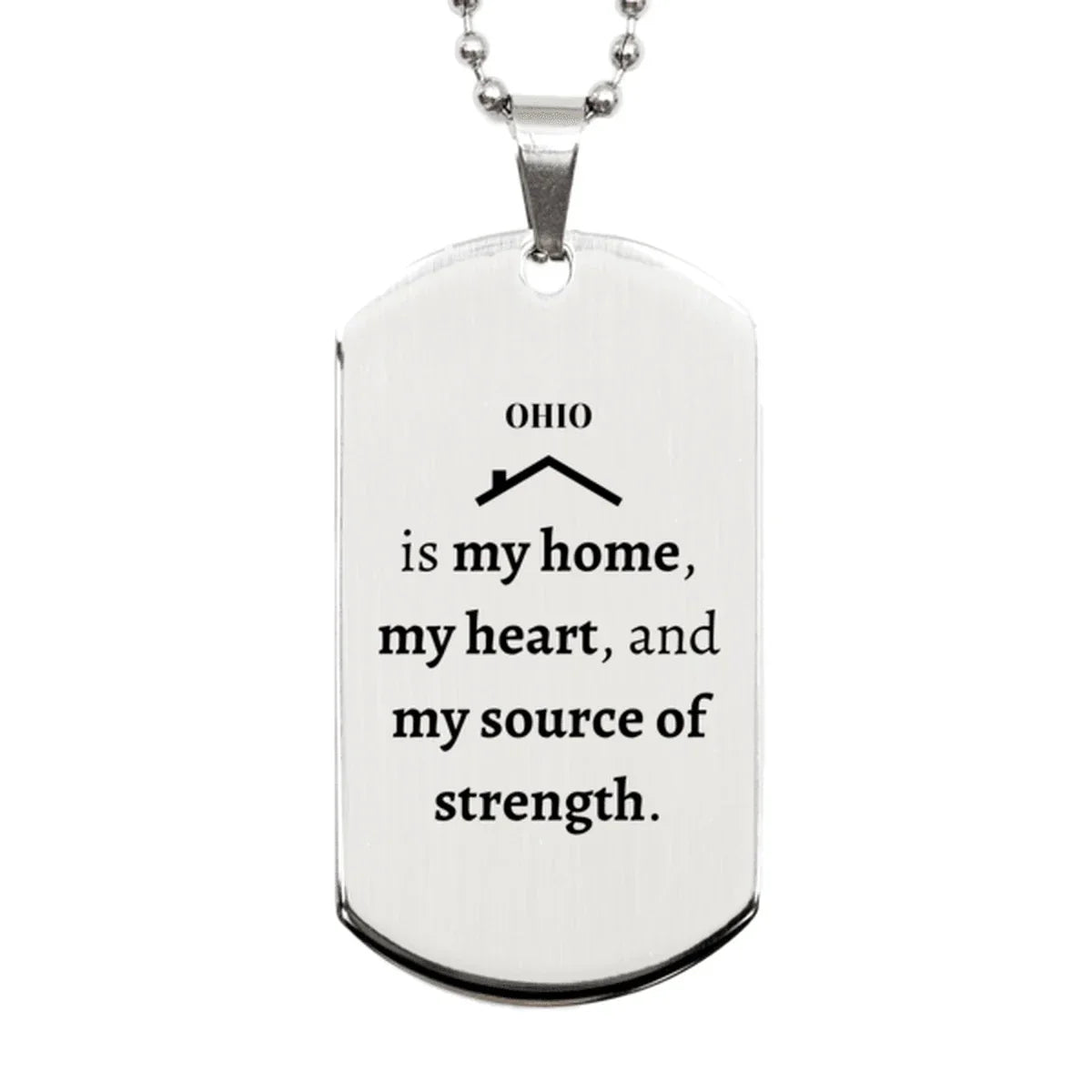 Ohio is my home Gifts, Lovely Ohio Birthday Christmas Silver Dog Tag For People from Ohio, Men, Women, Friends