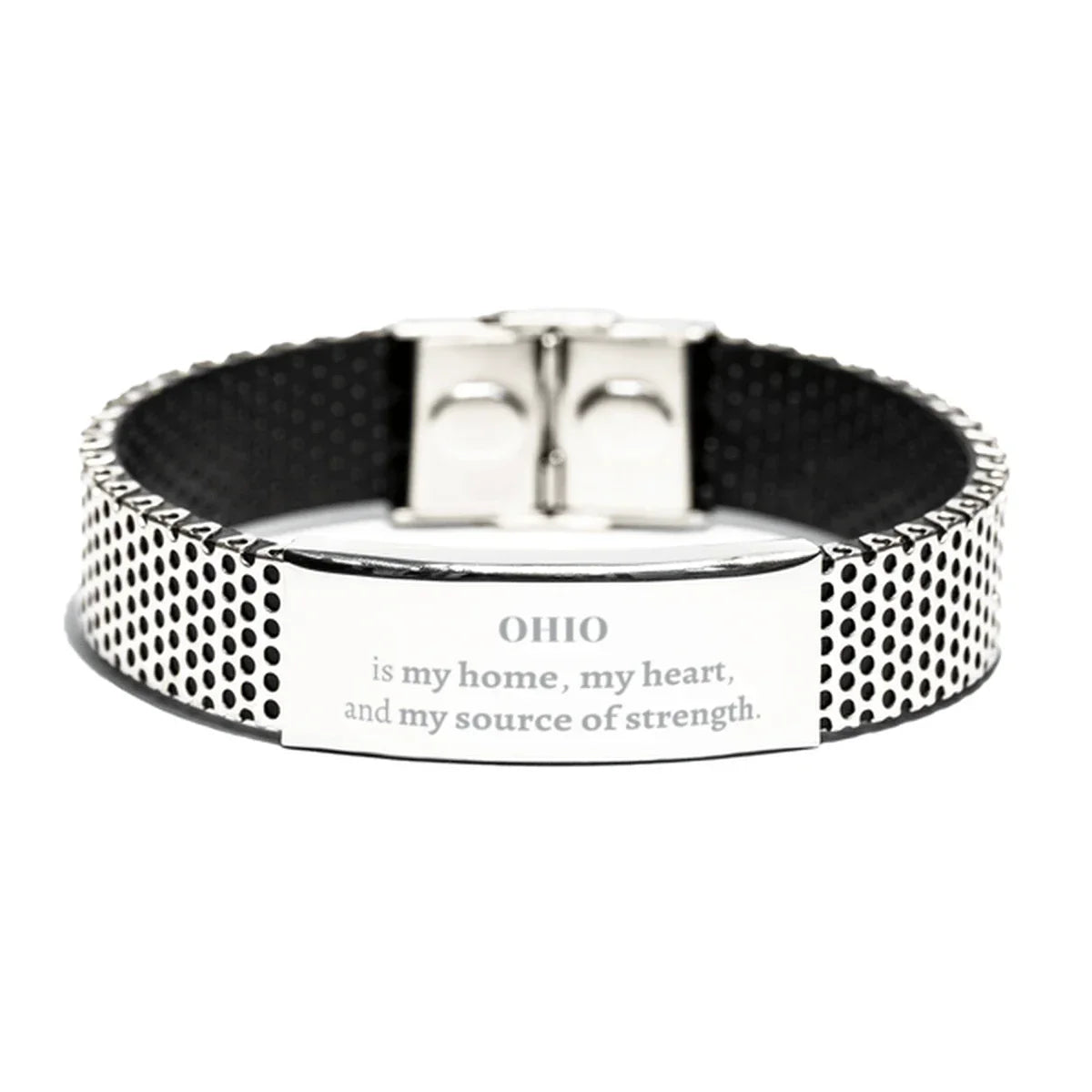 Ohio is my home Gifts, Lovely Ohio Birthday Christmas Stainless Steel Bracelet For People from Ohio, Men, Women, Friends