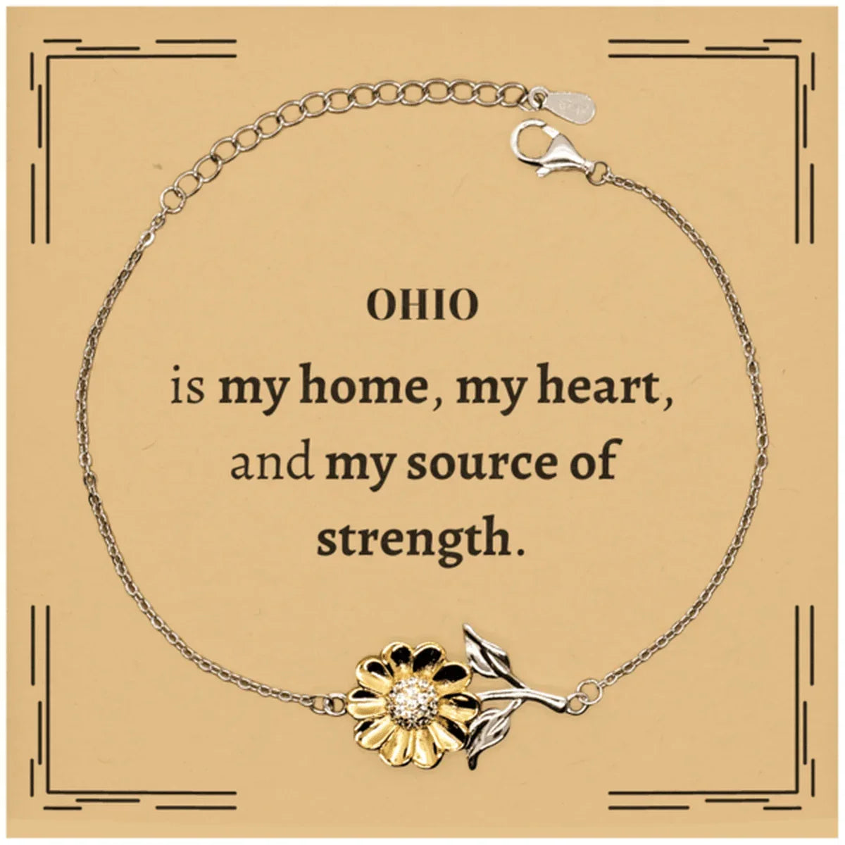 Ohio is my home Gifts, Lovely Ohio Birthday Christmas Sunflower Bracelet For People from Ohio, Men, Women, Friends