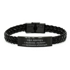 Oklahoma is my home Gifts, Lovely Oklahoma Birthday Christmas Braided Leather Bracelet For People from Oklahoma, Men, Women, Friends