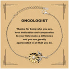 Oncologist Sunflower Bracelet - Thanks for being who you are - Birthday Christmas Jewelry Gifts Coworkers Colleague Boss