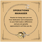 Operations Manager Sunflower Bracelet - Thanks for being who you are - Birthday Christmas Jewelry Gifts Coworkers Colleague Boss
