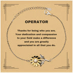 Operator Sunflower Bracelet - Thanks for being who you are - Birthday Christmas Jewelry Gifts Coworkers Colleague Boss
