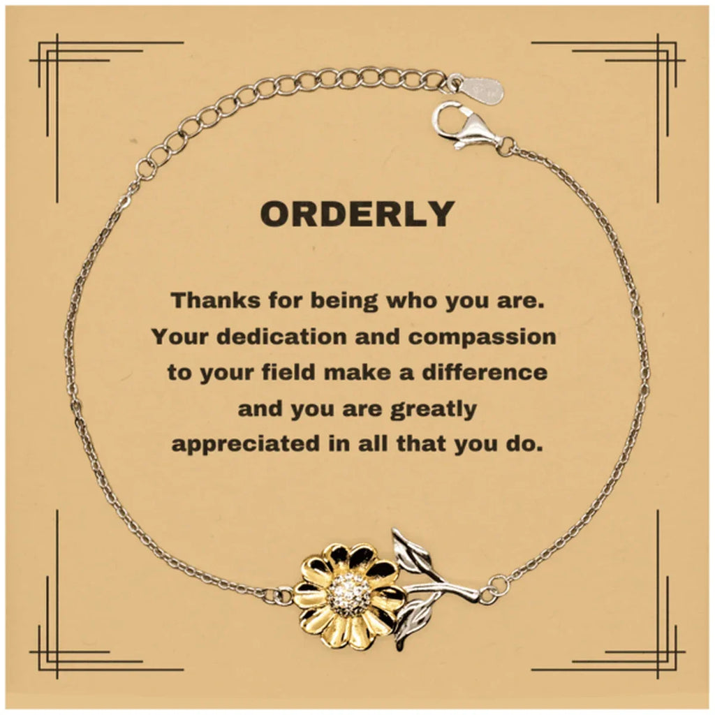 Orderly Sunflower Bracelet - Thanks for being who you are - Birthday Christmas Jewelry Gifts Coworkers Colleague Boss