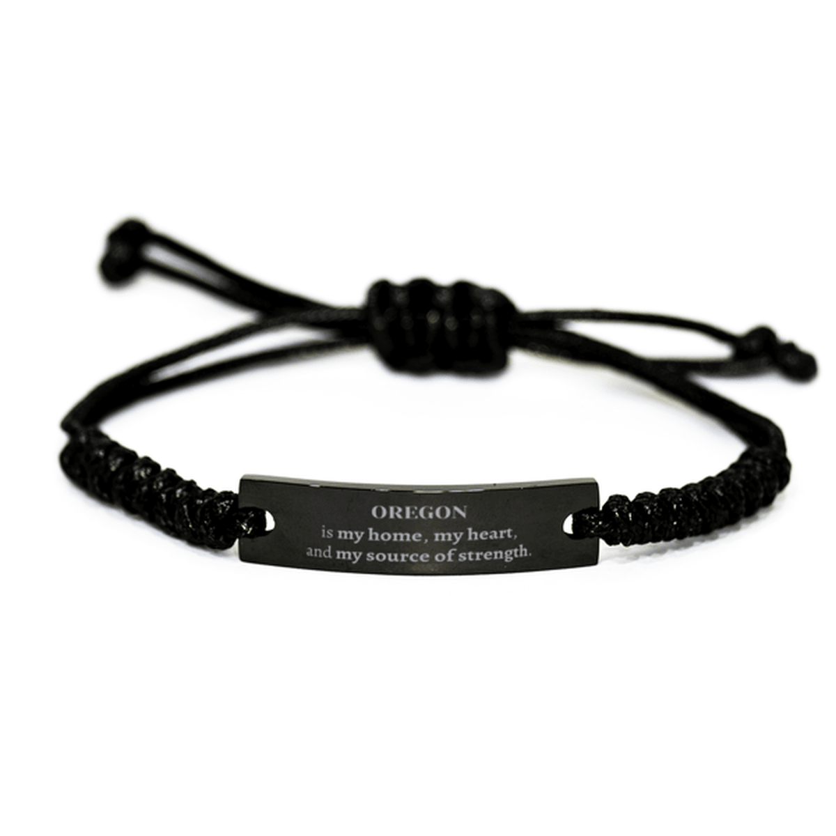 Oregon is my home Gifts, Lovely Oregon Birthday Christmas Black Rope Bracelet For People from Oregon, Men, Women, Friends - Mallard Moon Gift Shop