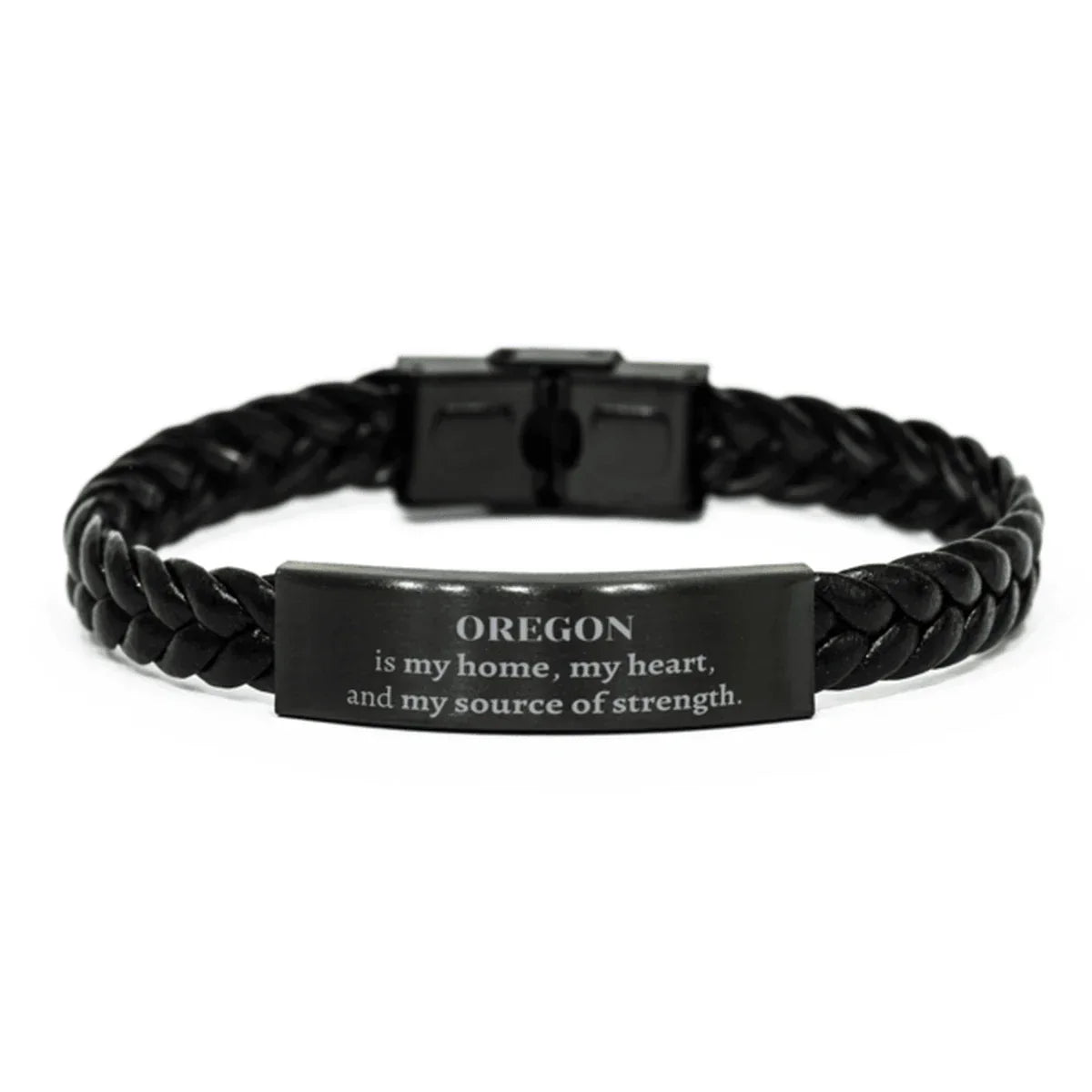 Oregon is my home Gifts, Lovely Oregon Birthday Christmas Braided Leather Bracelet For People from Oregon, Men, Women, Friends