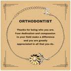 Orthodontist Sunflower Bracelet - Thanks for being who you are - Birthday Christmas Jewelry Gifts Coworkers Colleague Boss