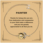 Painter Sunflower Bracelet - Thanks for being who you are - Birthday Christmas Jewelry Gifts Coworkers Colleague Boss