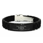 Papa Black Glidelock Clasp Bracelet, Everyone wishes they had, Inspirational Bracelet For Papa, Papa Gifts, Birthday Christmas Unique Gifts For Papa
