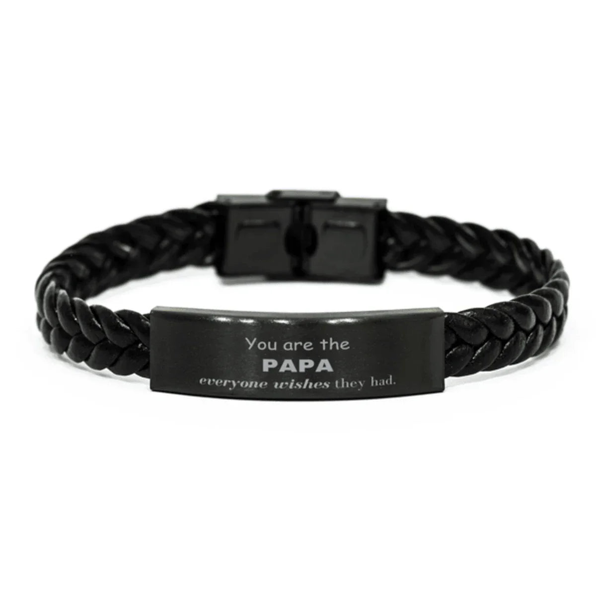 Papa Braided Leather Bracelet, Everyone wishes they had, Inspirational Bracelet For Papa, Papa Gifts, Birthday Christmas Unique Gifts For Papa