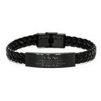 Papa Braided Leather Bracelet Life is Learning to Dance in the Rain - Birthday, Christmas Holiday Gifts