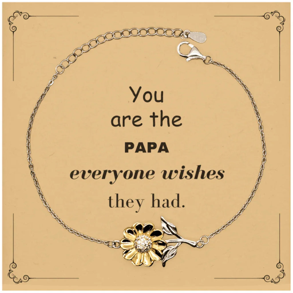 Papa Sunflower Bracelet, Everyone wishes they had, Inspirational Bracelet For Papa, Papa Gifts, Birthday Christmas Unique Gifts For Papa