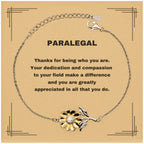 Paralegal Sunflower Bracelet - Thanks for being who you are - Birthday Christmas Jewelry Gifts Coworkers Colleague Boss
