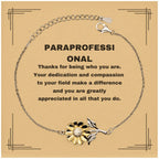 Paraprofessional Sunflower Bracelet - Thanks for being who you are - Birthday Christmas Jewelry Gifts Coworkers Colleague Boss
