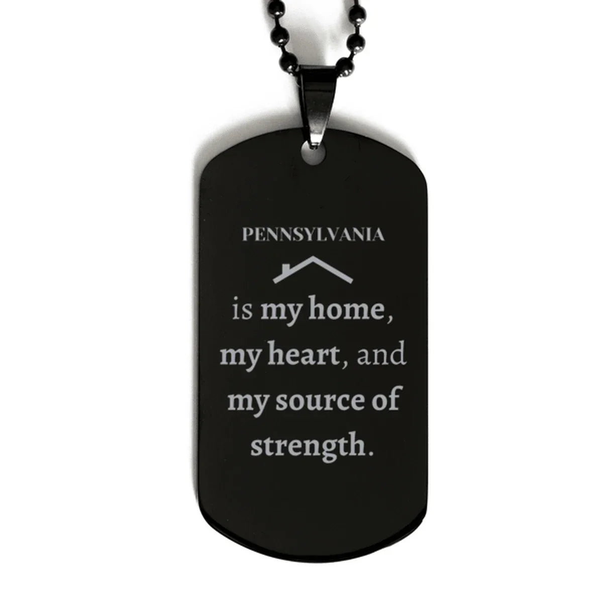 Pennsylvania is my home Gifts, Lovely Pennsylvania Birthday Christmas Black Dog Tag For People from Pennsylvania, Men, Women, Friends