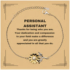 Personal Assistant Sunflower Bracelet - Thanks for being who you are - Birthday Christmas Jewelry Gifts Coworkers Colleague Boss