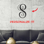 Fancy Initial Custom Monogram Metal Wall Art