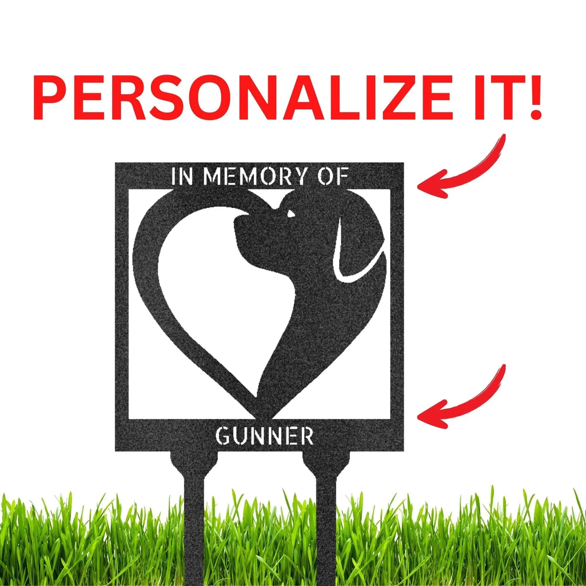 Dog Love Custom Address or Name Yard Garden Lawn Metal Stake Sign