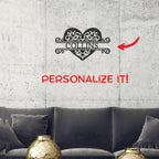 Fancy Heart Custom Name Steel Wall Sign