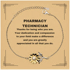 Pharmacy Technician Sunflower Bracelet - Thanks for being who you are - Birthday Christmas Jewelry Gifts Coworkers Colleague Boss
