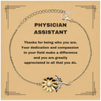 Physician Assistant Sunflower Bracelet - Thanks for being who you are - Birthday Christmas Jewelry Gifts Coworkers Colleague Boss
