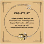 Podiatrist Sunflower Bracelet - Thanks for being who you are - Birthday Christmas Jewelry Gifts Coworkers Colleague Boss