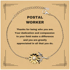 Postal Worker Sunflower Bracelet - Thanks for being who you are - Birthday Christmas Jewelry Gifts Coworkers Colleague Boss