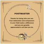 Postmaster Sunflower Bracelet - Thanks for being who you are - Birthday Christmas Jewelry Gifts Coworkers Colleague Boss