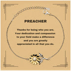 Preacher Sunflower Bracelet - Thanks for being who you are - Birthday Christmas Jewelry Gifts Coworkers Colleague Boss