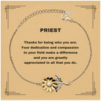 Priest Sunflower Bracelet - Thanks for being who you are - Birthday Christmas Jewelry Gifts Coworkers Colleague Boss