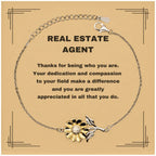 Real Estate Agent Sunflower Bracelet - Thanks for being who you are - Birthday Christmas Jewelry Gifts Coworkers Colleague Boss