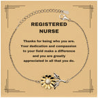 Registered Nurse Sunflower Bracelet - Thanks for being who you are - Birthday Christmas Jewelry Gifts Coworkers Colleague Boss