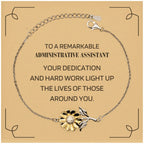 Remarkable Administrative Assistant Gifts, Your dedication and hard work, Inspirational Birthday Christmas Unique Sunflower Bracelet For Administrative Assistant, Coworkers, Men, Women, Friends