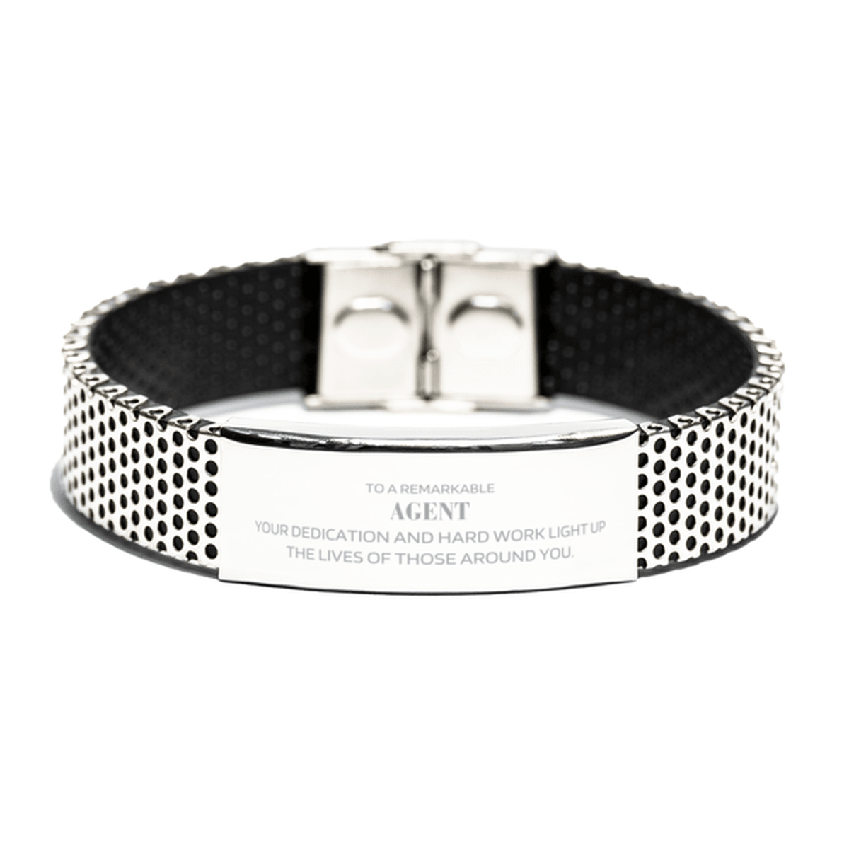 Remarkable Agent Gifts, Your dedication and hard work, Inspirational Birthday Christmas Unique Stainless Steel Bracelet For Agent, Coworkers, Men, Women, Friends - Mallard Moon Gift Shop