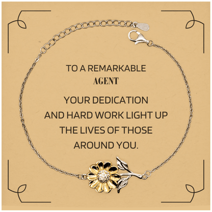 Remarkable Agent Gifts, Your dedication and hard work, Inspirational Birthday Christmas Unique Sunflower Bracelet For Agent, Coworkers, Men, Women, Friends - Mallard Moon Gift Shop