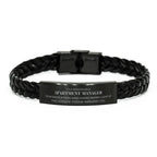Remarkable Apartment Manager Gifts, Your dedication and hard work, Inspirational Birthday Christmas Unique Braided Leather Bracelet For Apartment Manager, Coworkers, Men, Women, Friends