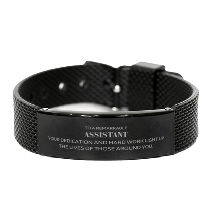 Remarkable Assistant Gifts, Your dedication and hard work, Inspirational Birthday Christmas Unique Black Shark Mesh Bracelet For Assistant, Coworkers, Men, Women, Friends - Mallard Moon Gift Shop