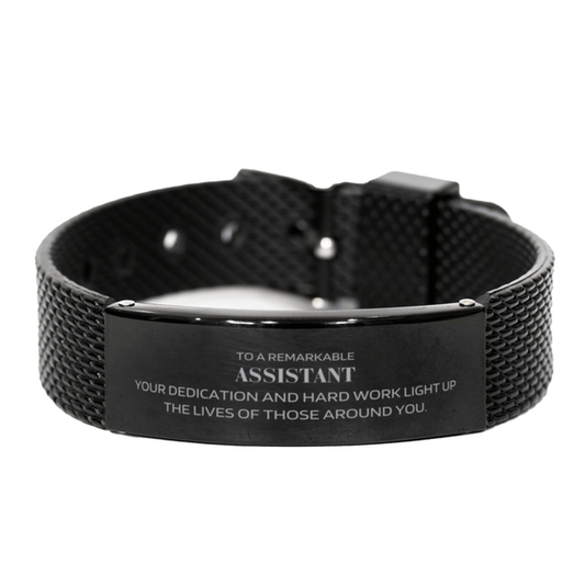 Remarkable Assistant Gifts, Your dedication and hard work, Inspirational Birthday Christmas Unique Black Shark Mesh Bracelet For Assistant, Coworkers, Men, Women, Friends - Mallard Moon Gift Shop