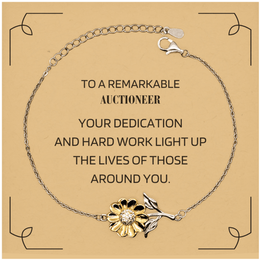Remarkable Auctioneer Gifts, Your dedication and hard work, Inspirational Birthday Christmas Unique Sunflower Bracelet For Auctioneer, Coworkers, Men, Women, Friends - Mallard Moon Gift Shop