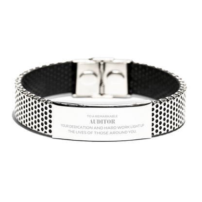 Remarkable Auditor Gifts, Your dedication and hard work, Inspirational Birthday Christmas Unique Stainless Steel Bracelet For Auditor, Coworkers, Men, Women, Friends - Mallard Moon Gift Shop