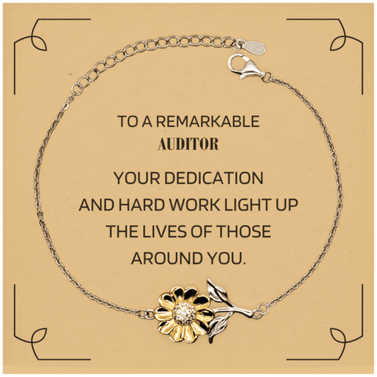 Remarkable Auditor Gifts, Your dedication and hard work, Inspirational Birthday Christmas Unique Sunflower Bracelet For Auditor, Coworkers, Men, Women, Friends - Mallard Moon Gift Shop