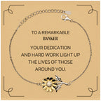 Remarkable Banker Gifts, Your dedication and hard work, Inspirational Birthday Christmas Unique Sunflower Bracelet For Banker, Coworkers, Men, Women, Friends