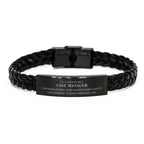 Remarkable Case Manager Gifts, Your dedication and hard work, Inspirational Birthday Christmas Unique Braided Leather Bracelet For Case Manager, Coworkers, Men, Women, Friends