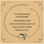 Remarkable Case Manager Gifts, Your dedication and hard work, Inspirational Birthday Christmas Unique Sunflower Bracelet For Case Manager, Coworkers, Men, Women, Friends